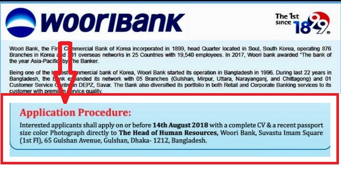 Woori Bank Bangladesh Job Circular 